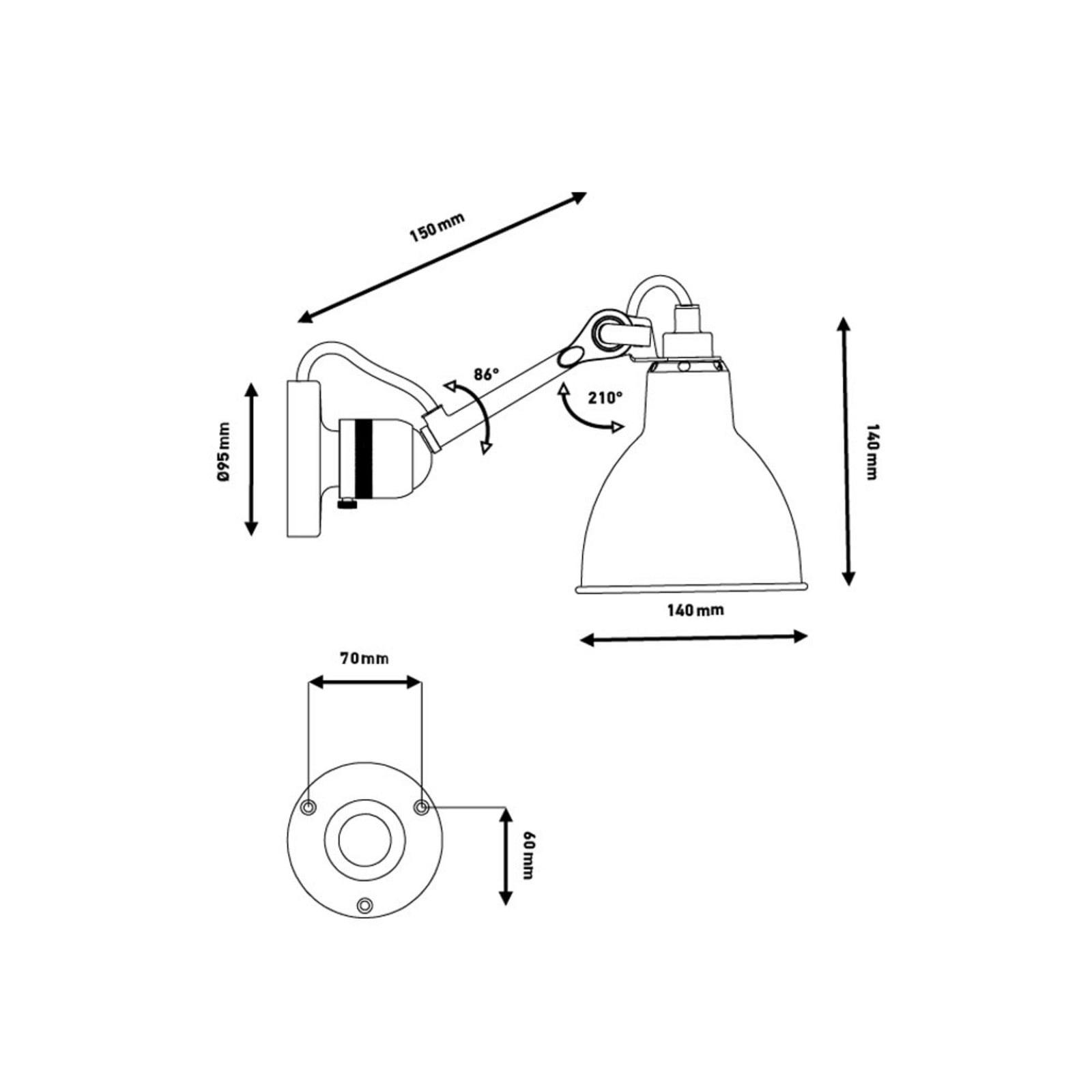 Lampe Gras 304SW seinävalaisin, keltainen