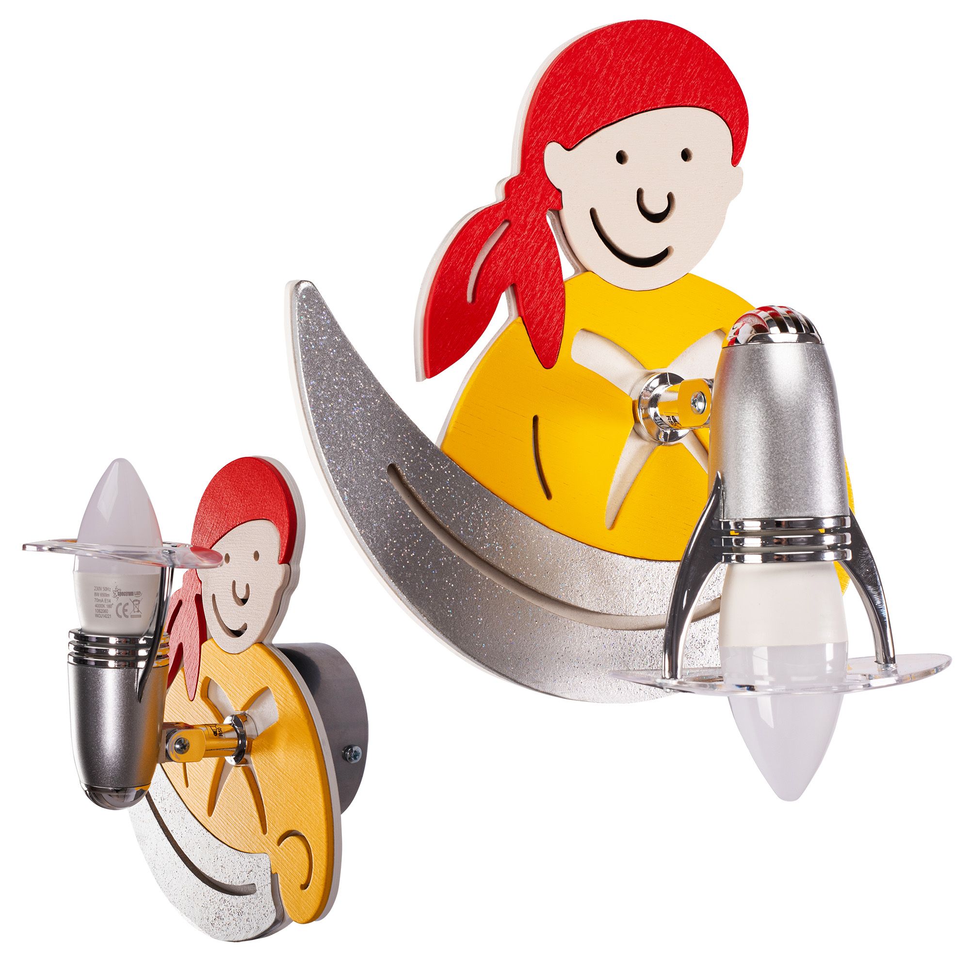 TOOLIGHT seinävalaisin PIRATE keltainen 4717