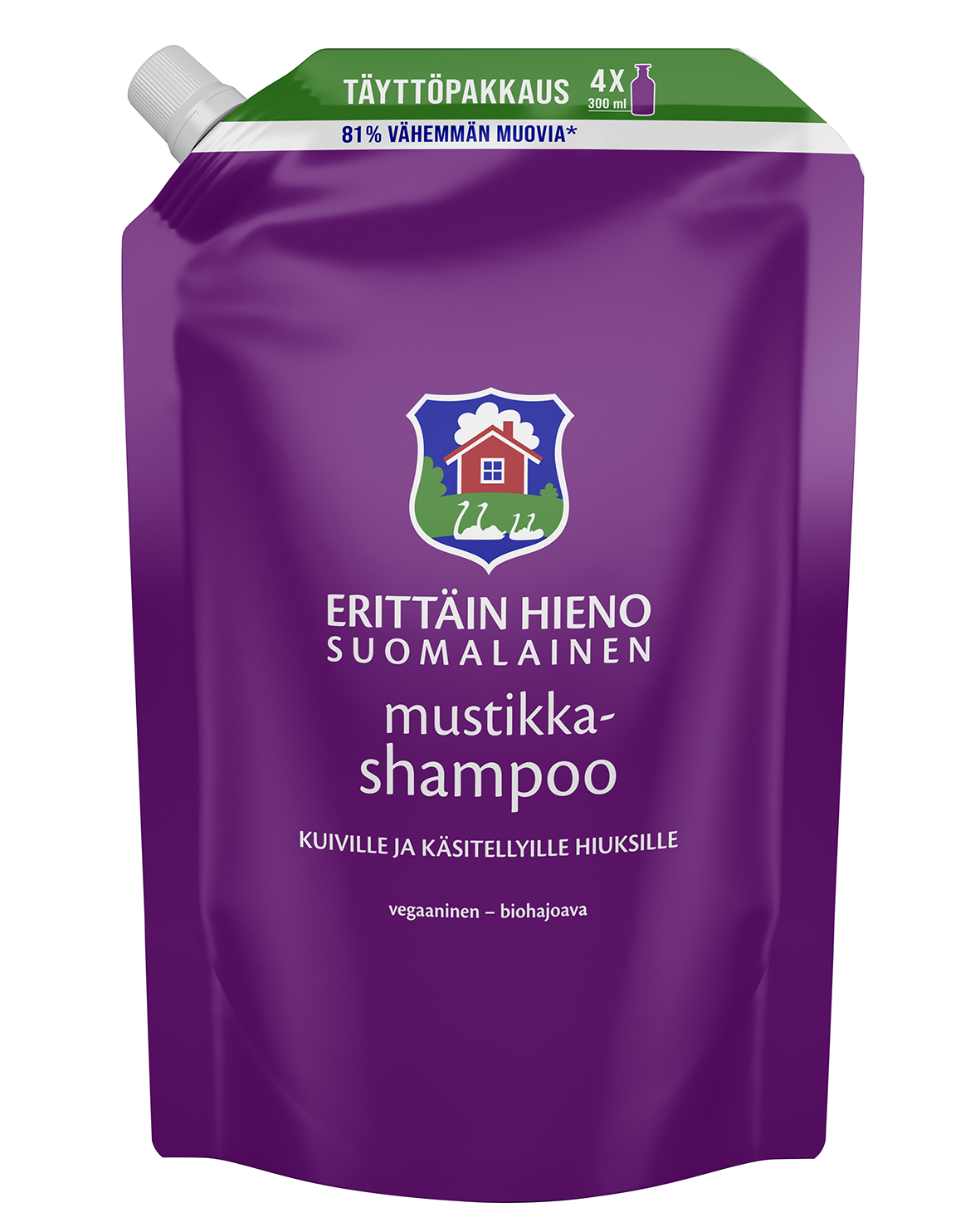 Erittäin Hieno Suomalainen 1,2l Mustikkashampoo täyttöpakkaus