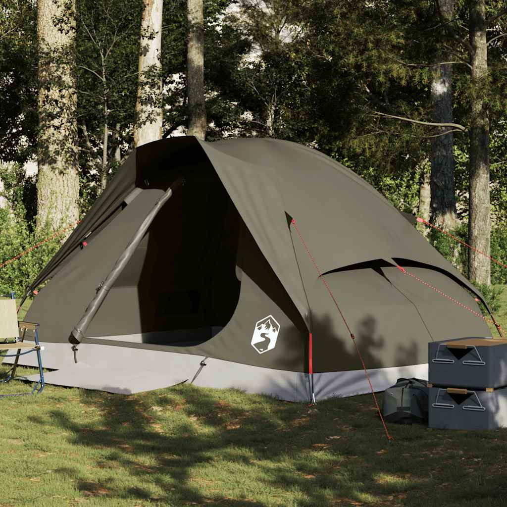 vidaXL Camping Teltta Dome 4-hengen ruskea vedenpitävä