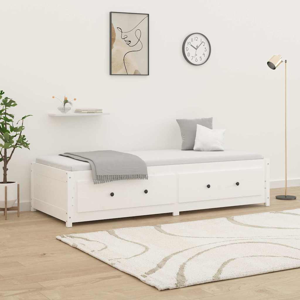 vidaXL Vuodesohva ilman patjaa valkoinen 80x200 cm täysi mänty
