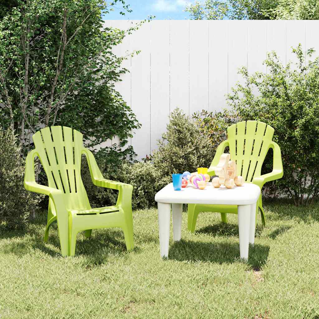 vidaXL Puutarhatuolit 2 kpl lapsille vihreä 37x34x44 cm PP puutyyli