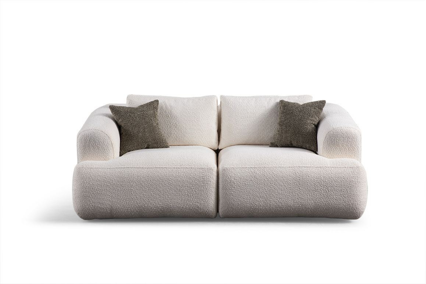 Norda Design Tyylikäs 2-istuttava sohva, valkoinen, 200x105x85 cm