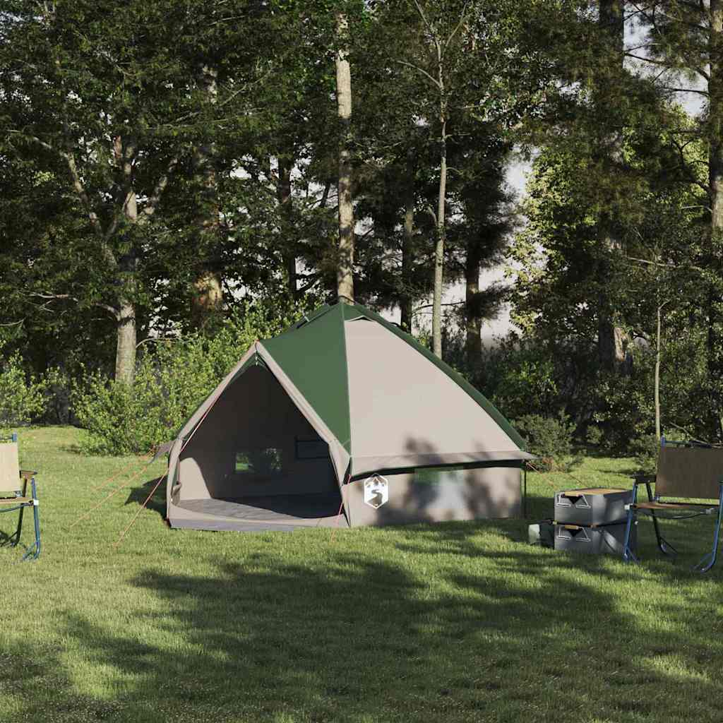 vidaXL Teepee Teltta 4-Hengen Vihreä ja Harmaa