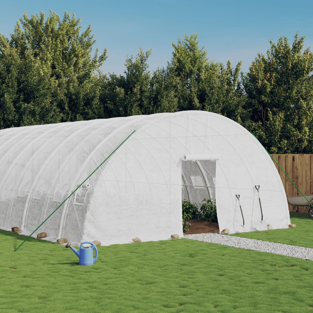 vidaXL Kasvihuone valkoinen 72 m² 12x6x2,85 m