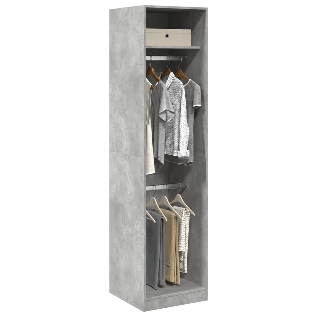 vidaXL Vaatekaappi betoninharmaa 50x50x200 cm lastulevy